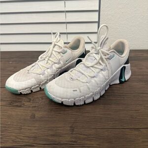 Nike White and Teal Athletic Shoes